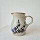 Petit pichet vintage en grès decor floral bleu de cobalt