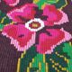 Boho chic Romanian carpet made by hand in wool, floral boho, lavender background with pink flowers 146x186cm
