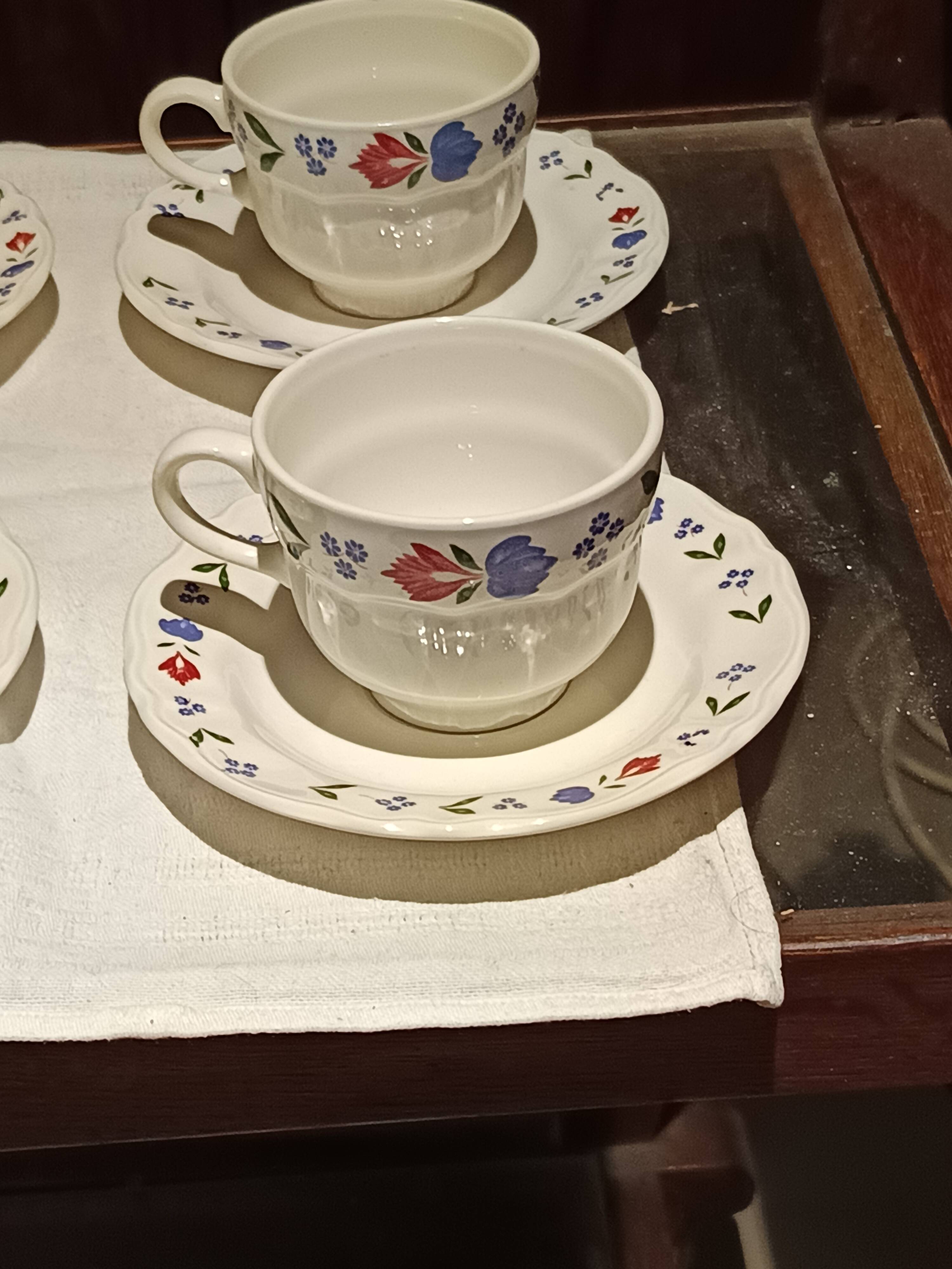 set of 6 Pagnossin ceramic tea cups and saucers from Treviso