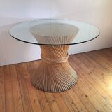 rattan round dining table