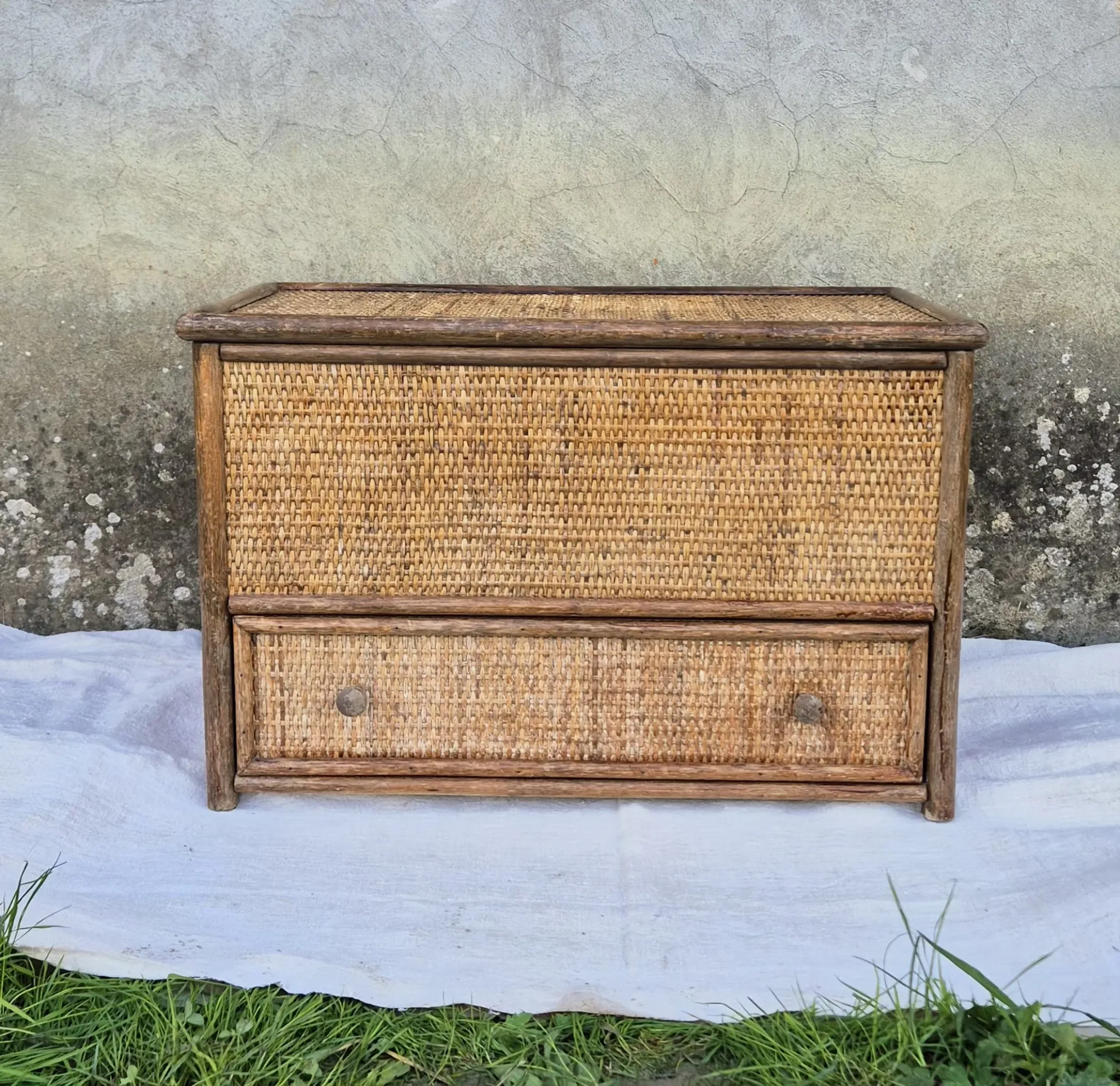 Vintage wicker chest of drawers furniture