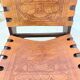 Vintage teak and leather armchair design Angel Pazmino brand Ecuador vintage 1960
