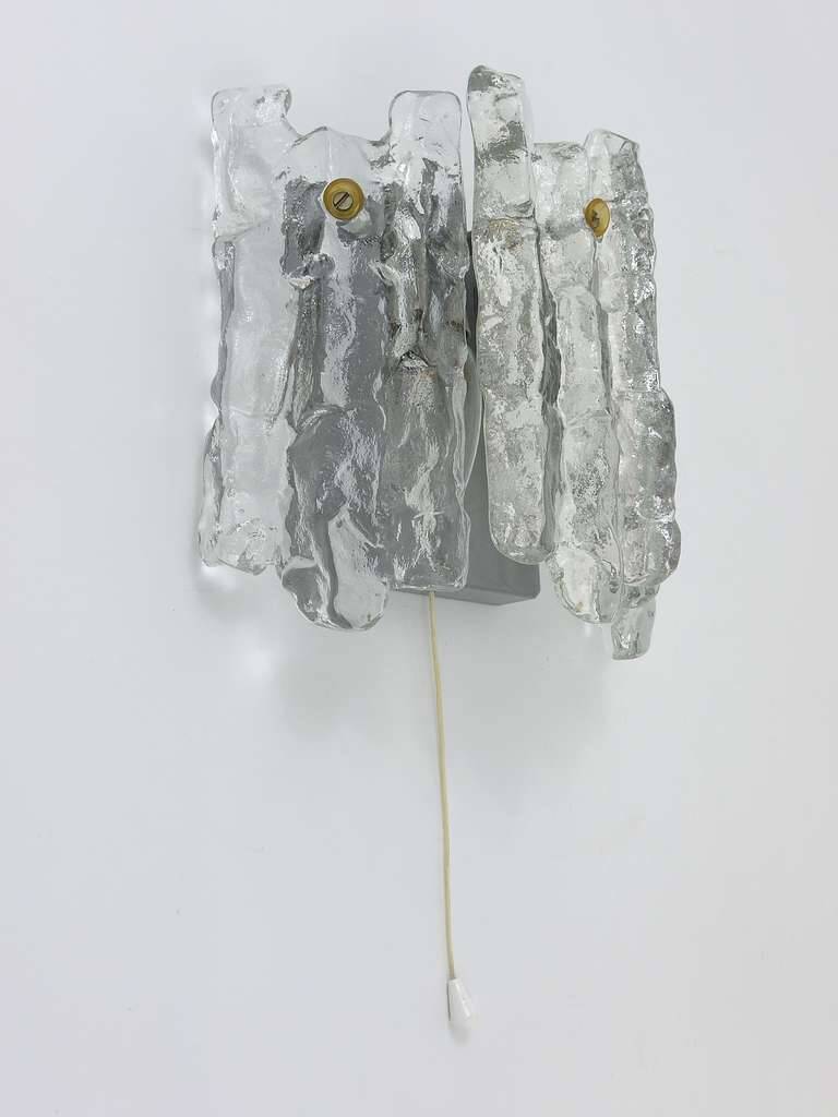 Frosted glass wall light mid-century by J.T. Kalmar Soria, Austria, 1970s