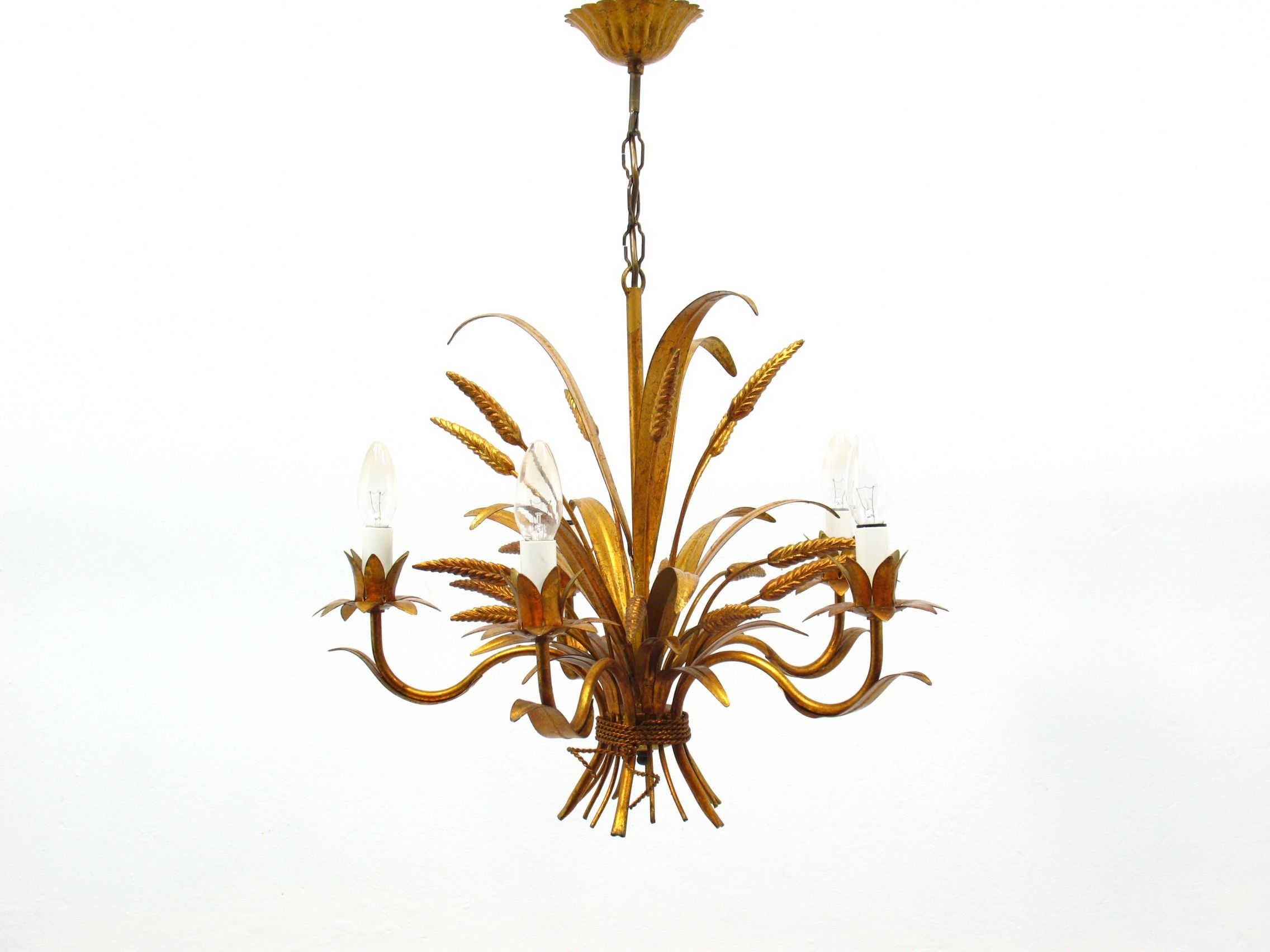 Lustre floral hollywood regency années 1970