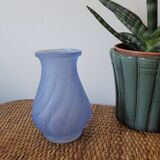 Petit vase à bulbes bleu granité