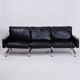 PK31 sofa - 3-seater - black leather - Poul Kjærholm - E. Kold Christensen - 1960s