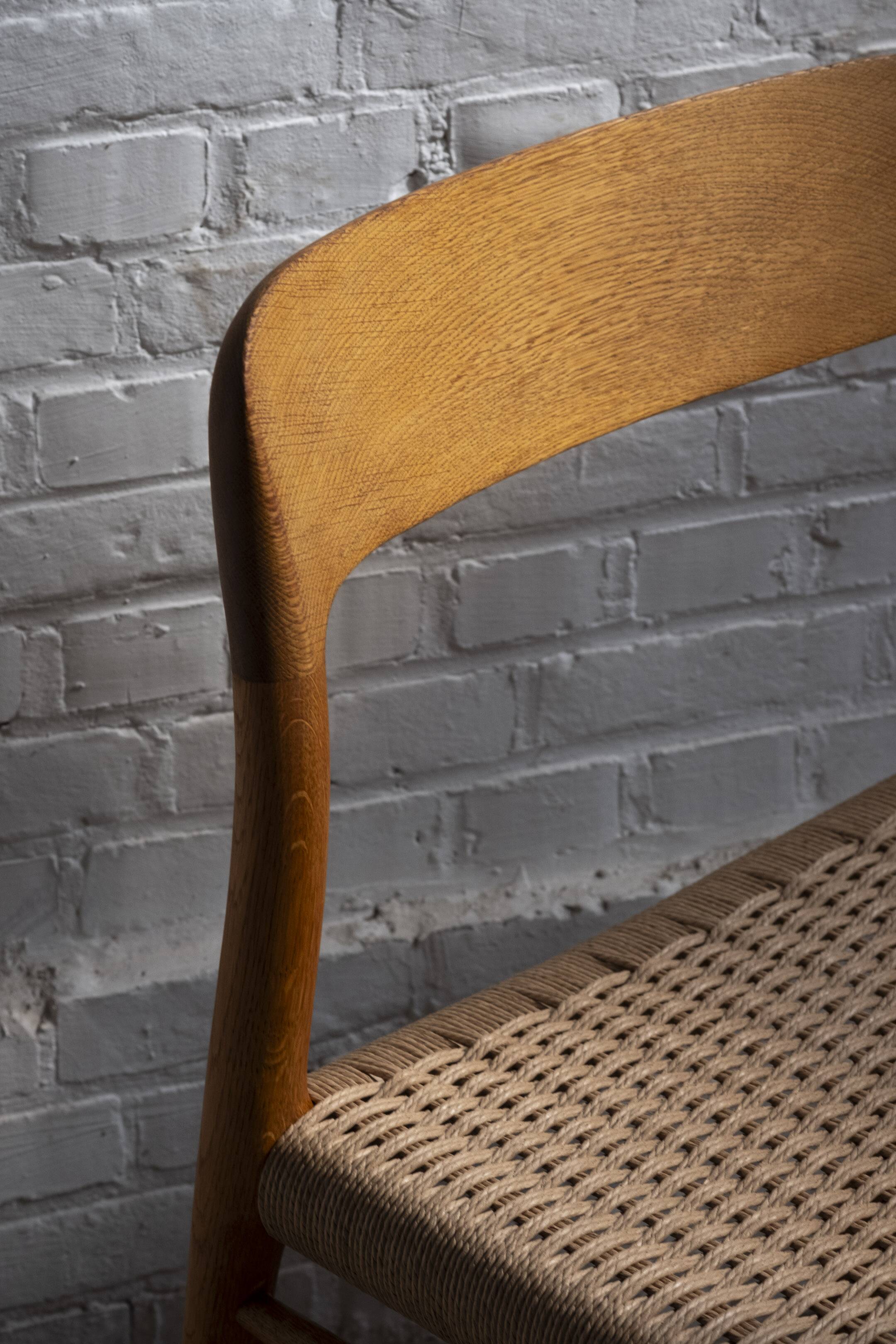 4x Niels Møller chair Model 75 in Oak, 1960s Denmark