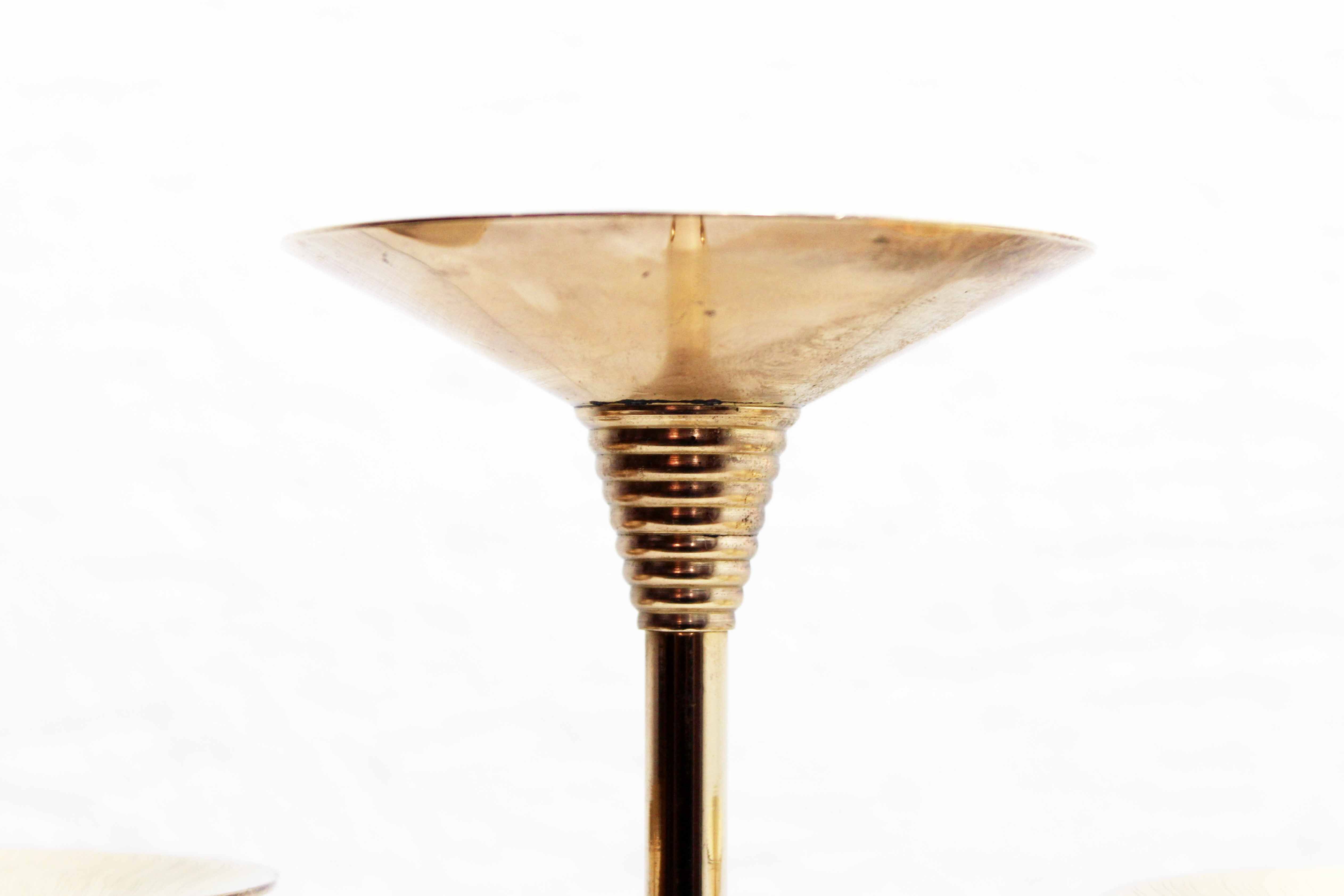 Art Deco style brass candle holder