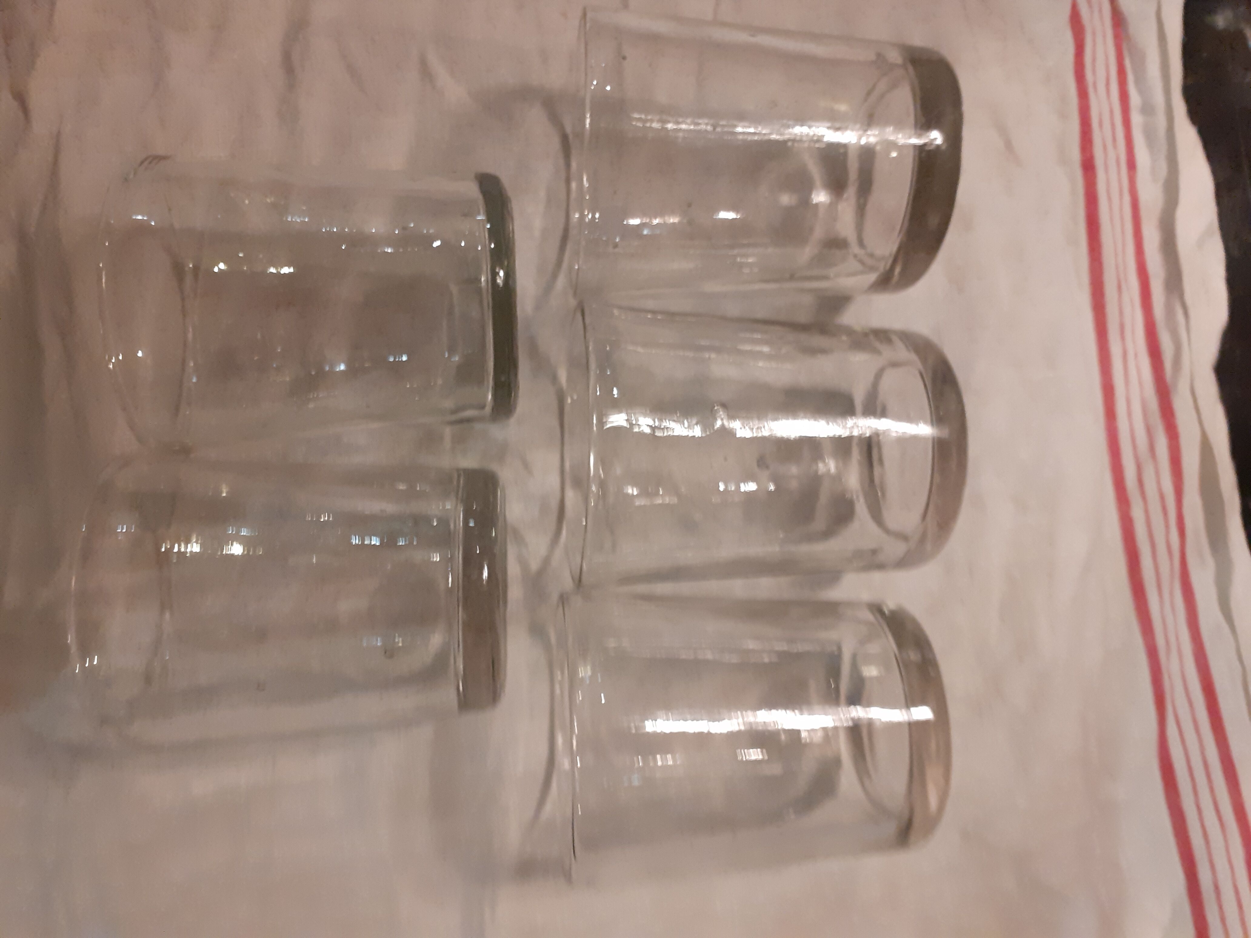 Lot de 5 verres de bistrots bulles