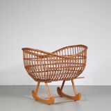 1950s Rattan Cradle from the Netherlands