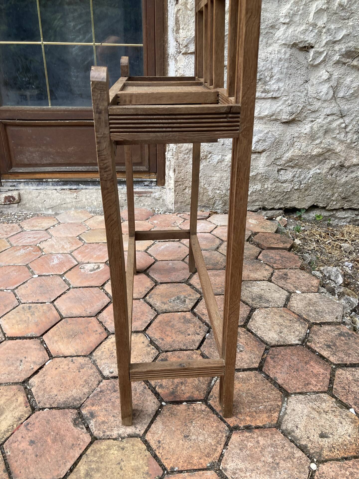 Old wooden entrance coat rack