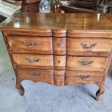 Louis XV walnut chest of drawers with 3 drawers from 1960