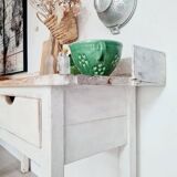 Antique counter, wooden work table.