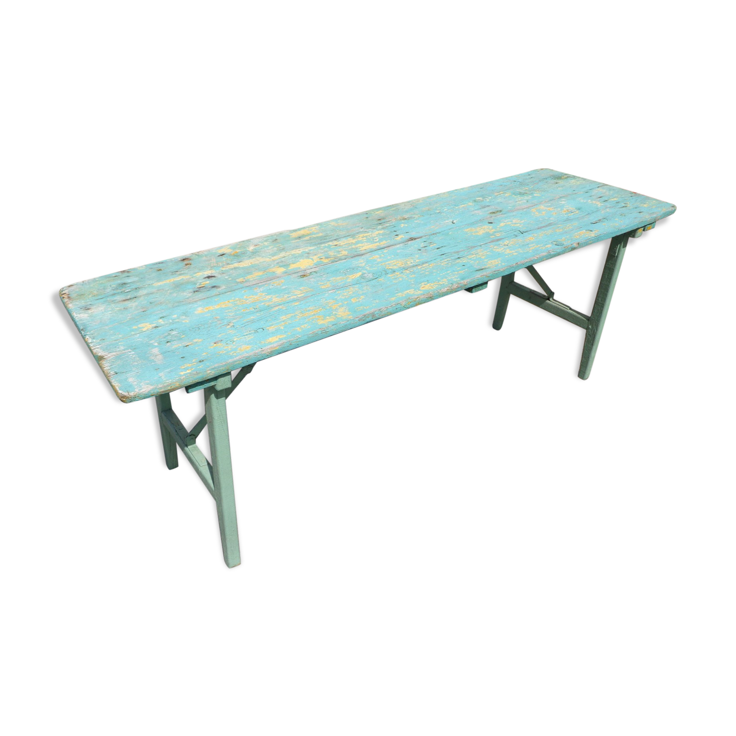 Green brewery folding table