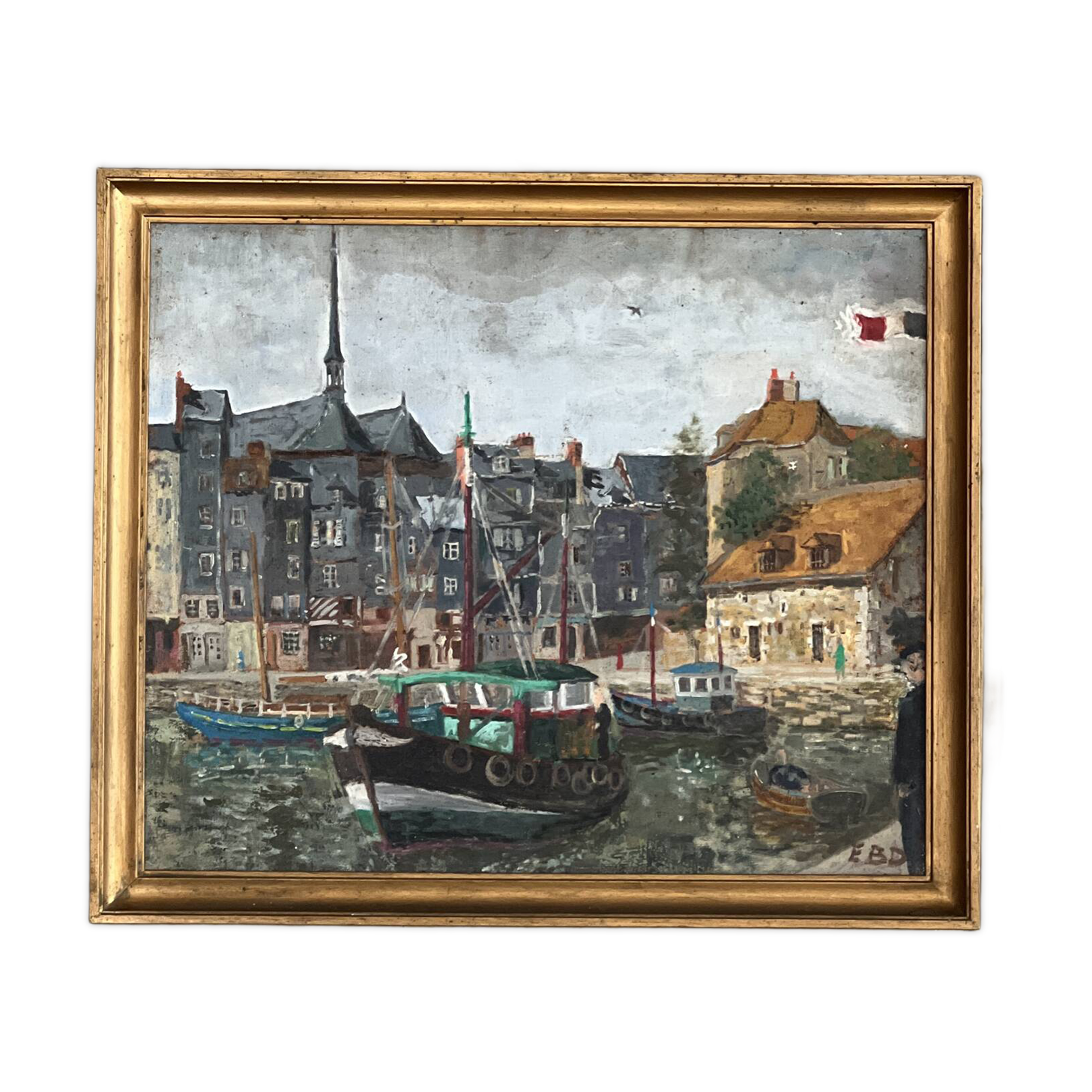 Huile sur toile Honfleur