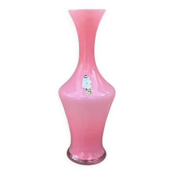 Antique pink opaline vase made in Italy - 1960s