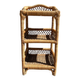 70s rattan shelf