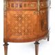 Louis XVI style half-moon marble marquetry sideboard
