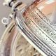 Antique English Silver-Plated Roll-Top Caviar Dish with Ram’s-Head Decoration