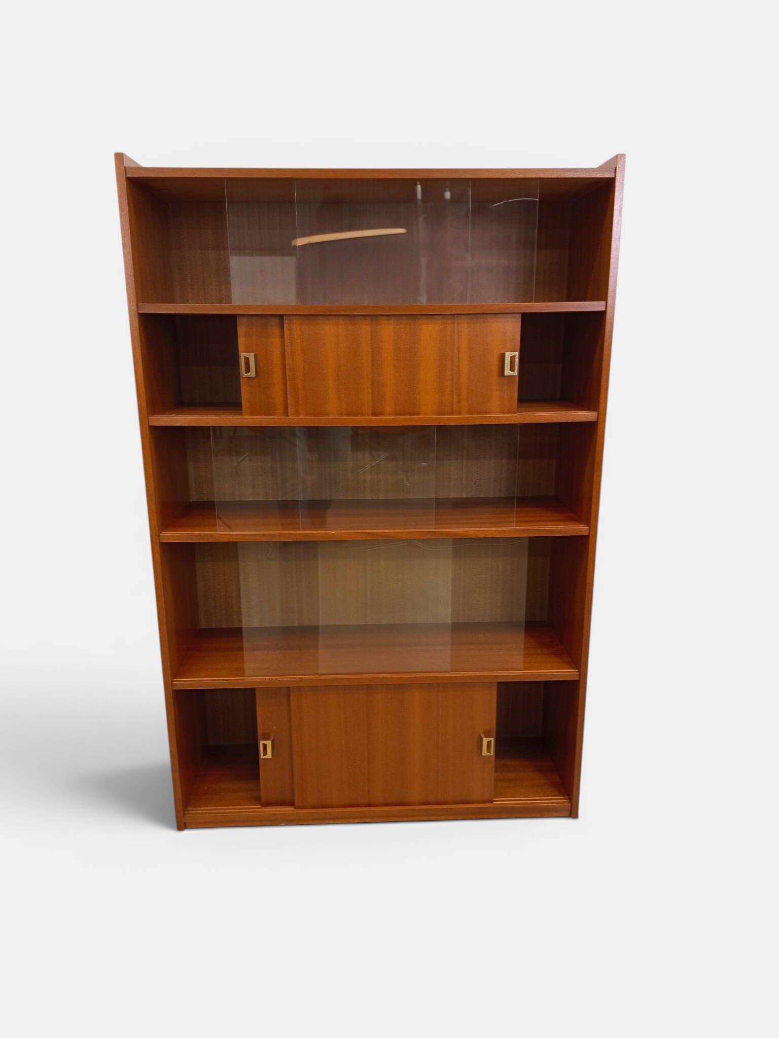 Vintage display library 60/70 Sliding door shelf