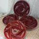 4 antique fondue plates