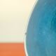 Spherical pendant light in royal blue opaline design 1970
