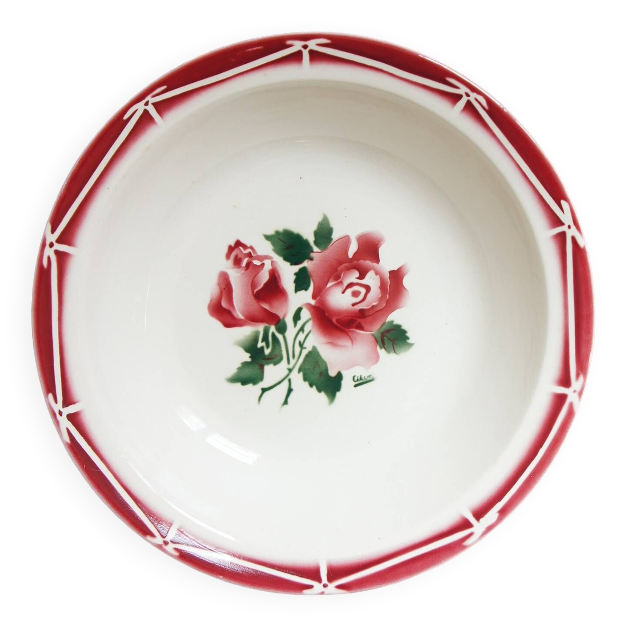 Large hollow dish "Cibon" Sarreguemines & Digoin