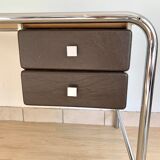 Modernist office 1970 chrome metal and skai
