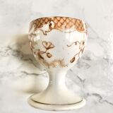 Suite of 4 old porcelain cockroaches decorated with sepia-printed leaves