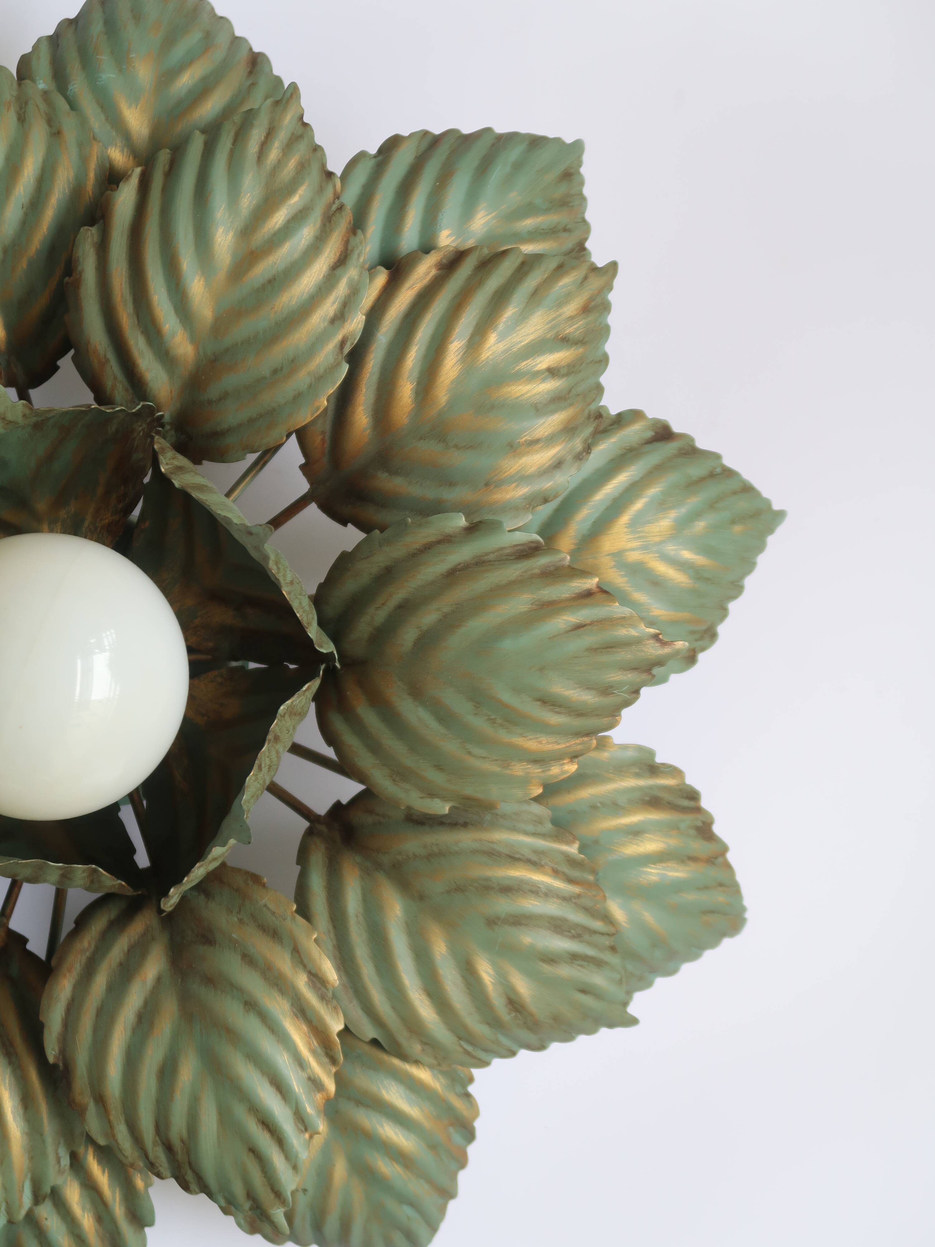 Pair of vintage Italian flower wall or ceiling lights