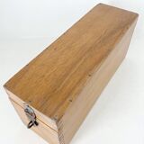 Old wooden library card box