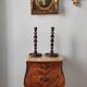 Pair of antique English turned wood candlesticks