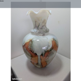 Italian vase Stelvia Empoli in amber marbled glass, 1960s.