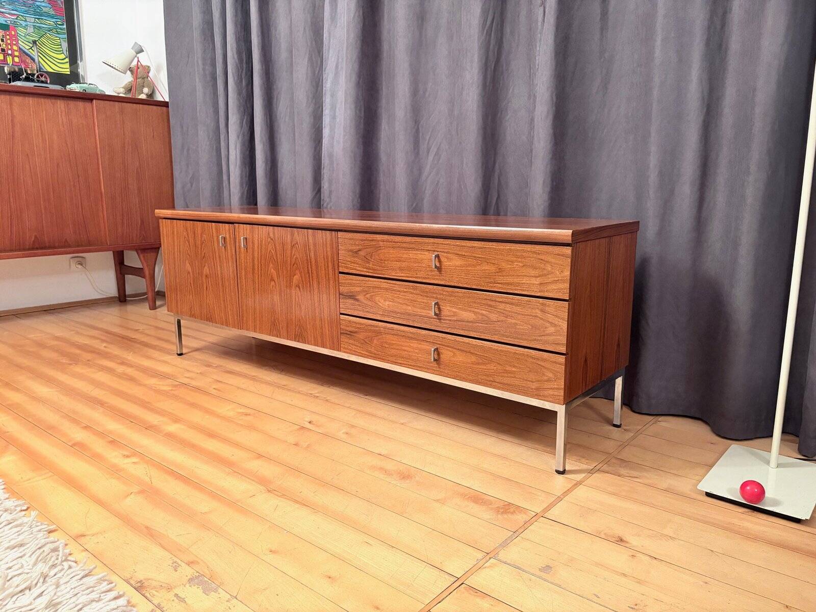 Walnut veneer sideboard, Germany, 1970s