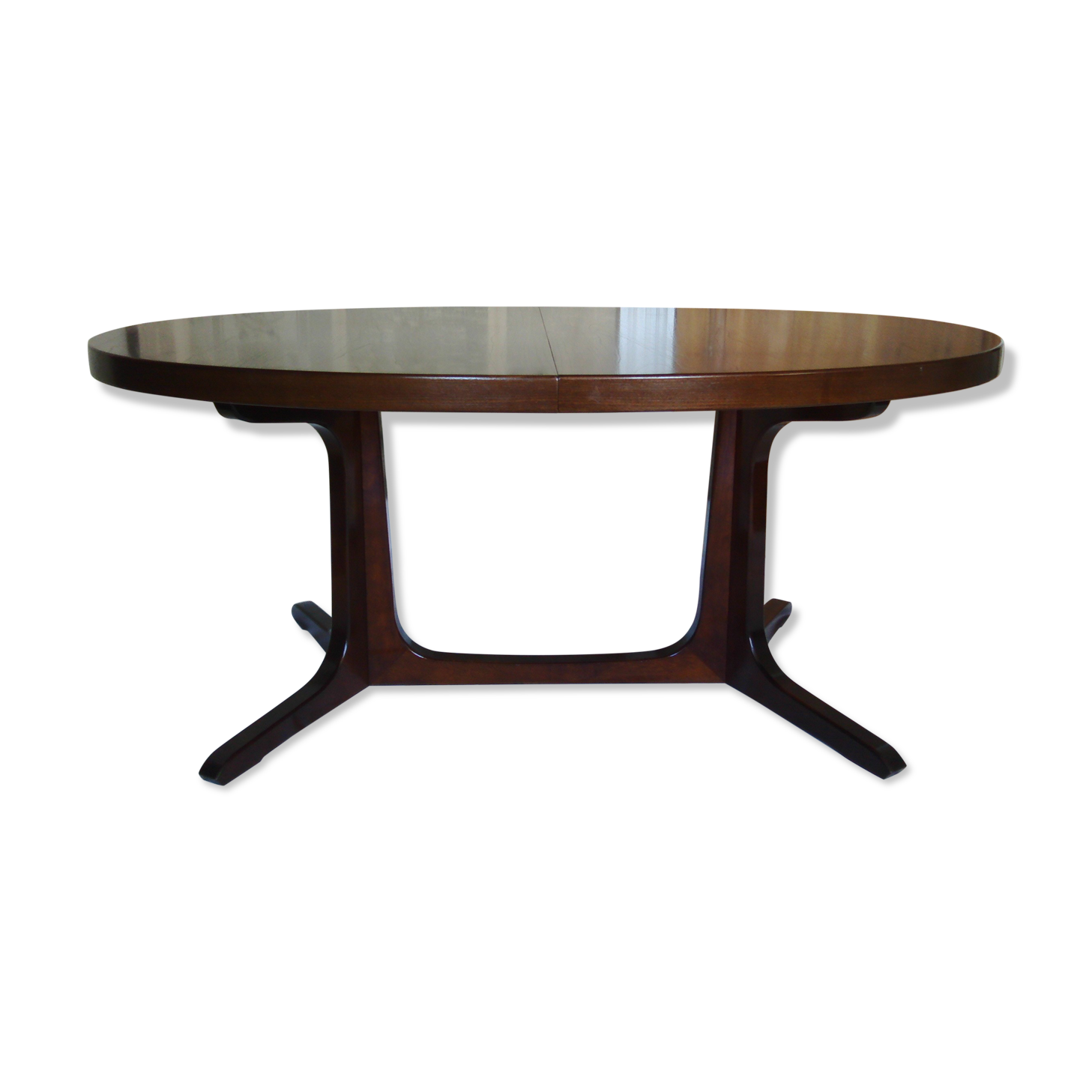 Vintage oval dining table with extensions for Baumann - 1960