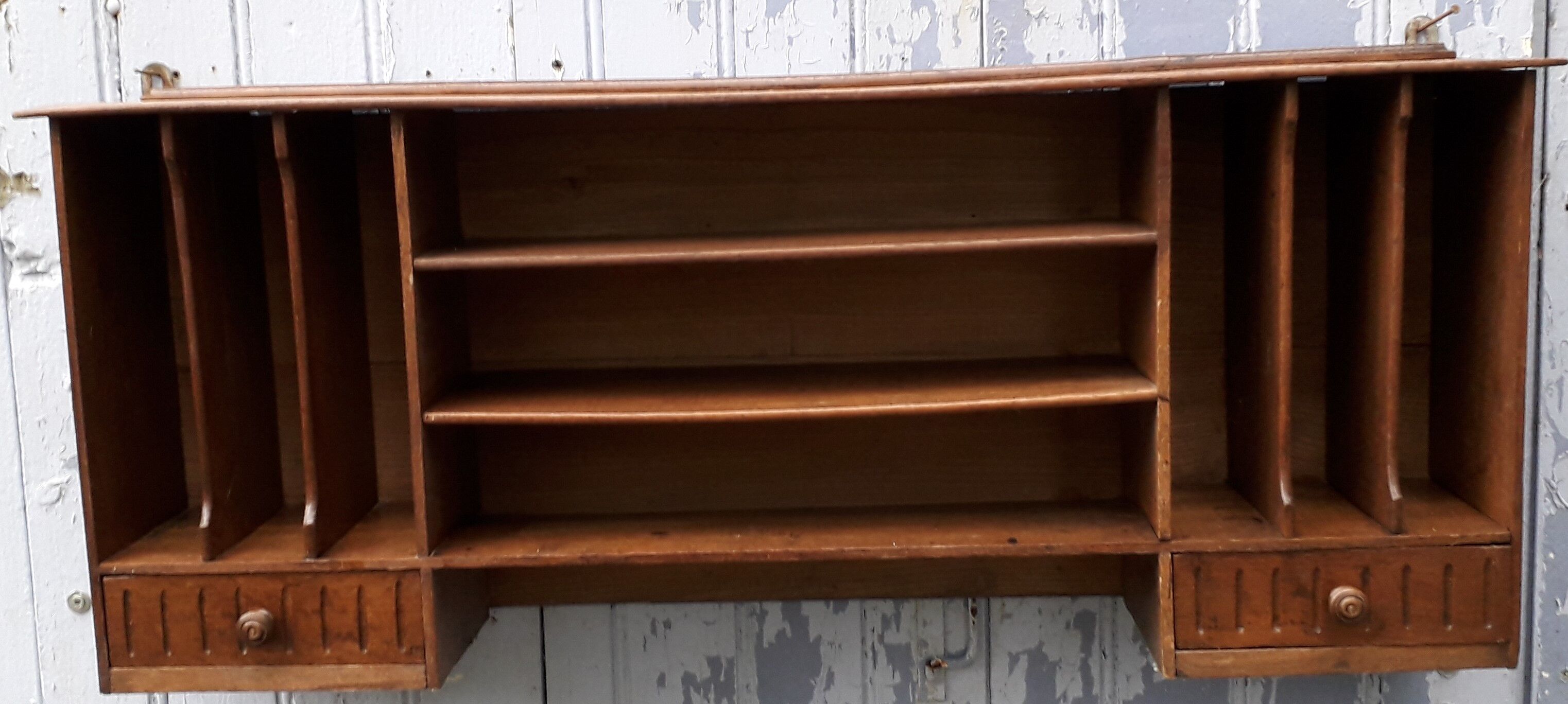 wooden desk top shelf