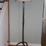 Brutalist cast iron tripod floor lamp