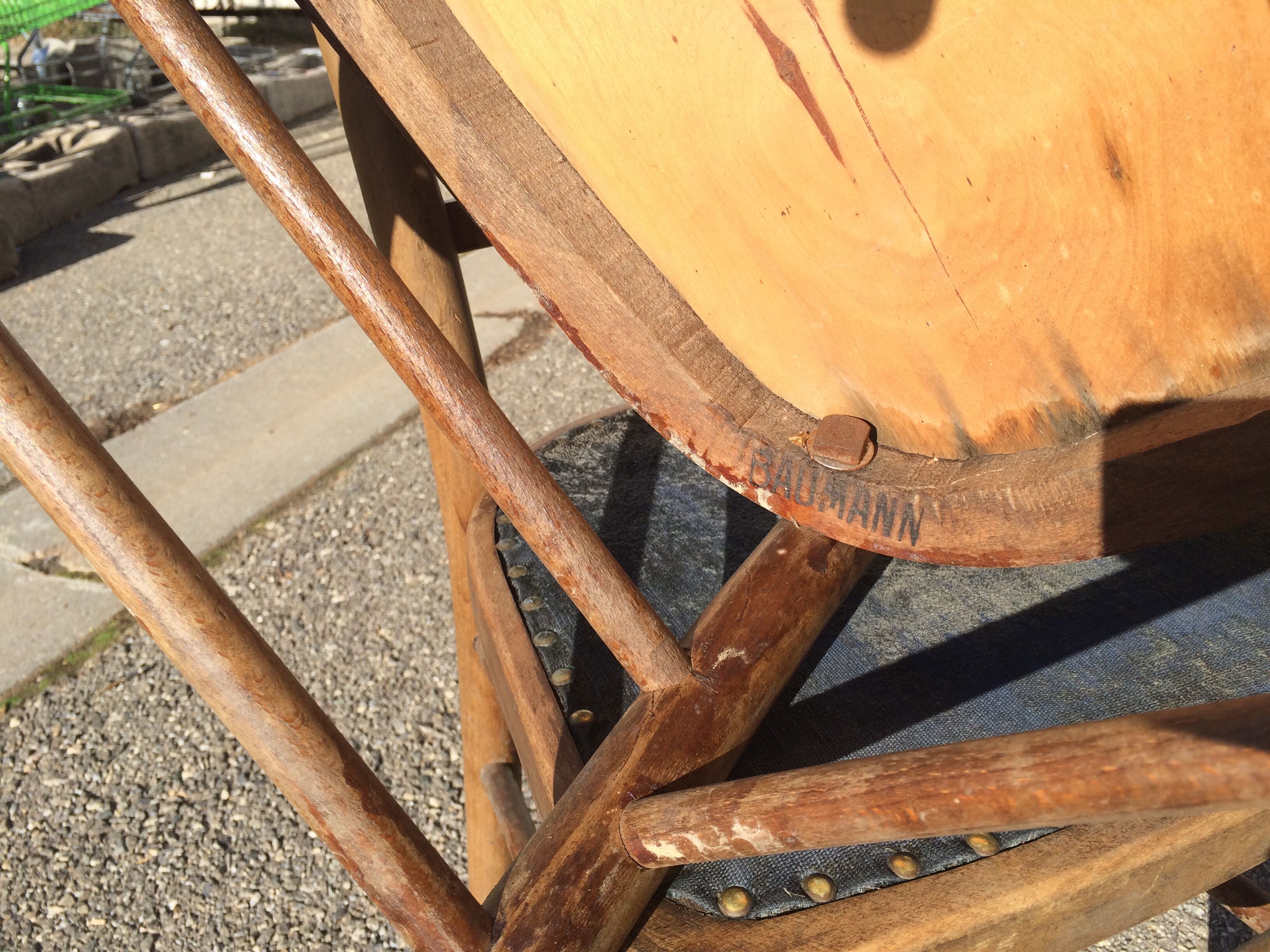 Pair of baumann wooden bistro chairs circa 1905