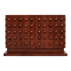 Italian Brutalist Hand-Carved Oak Wood Sideboard with Sculptural Studded Do