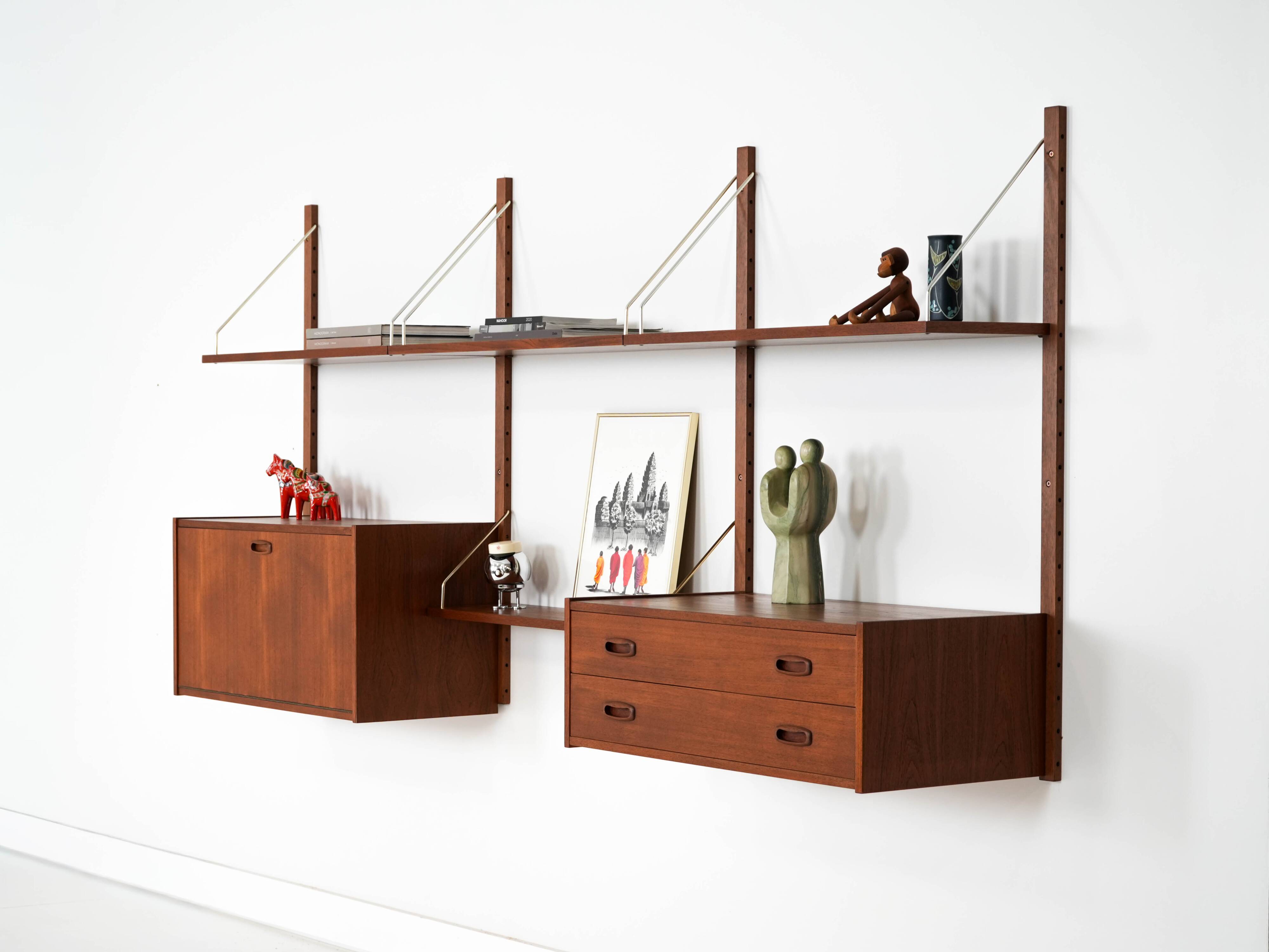 Teak shelving unit, Danish design, 1960s, manufactured in Denmark