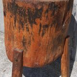 Old butcher's block table tripod.