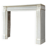 Louis XVI style fireplace in white Carrara marble circa 1880