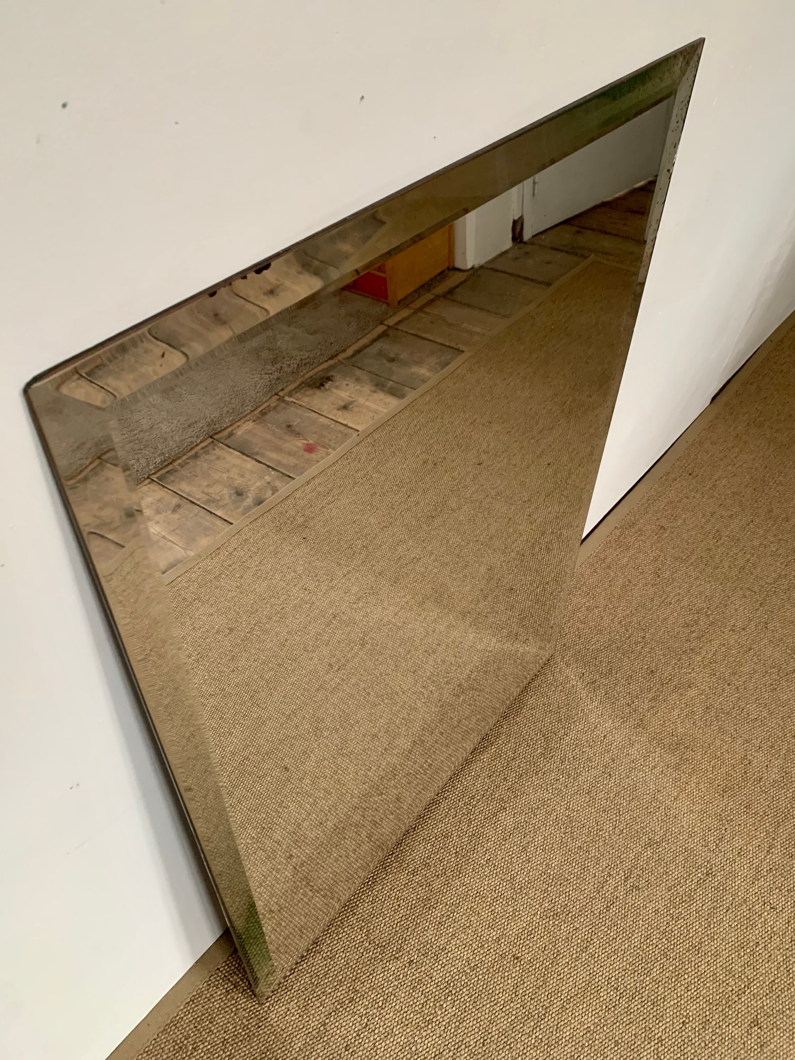 Large rectangular beveled mirror 95x70cm