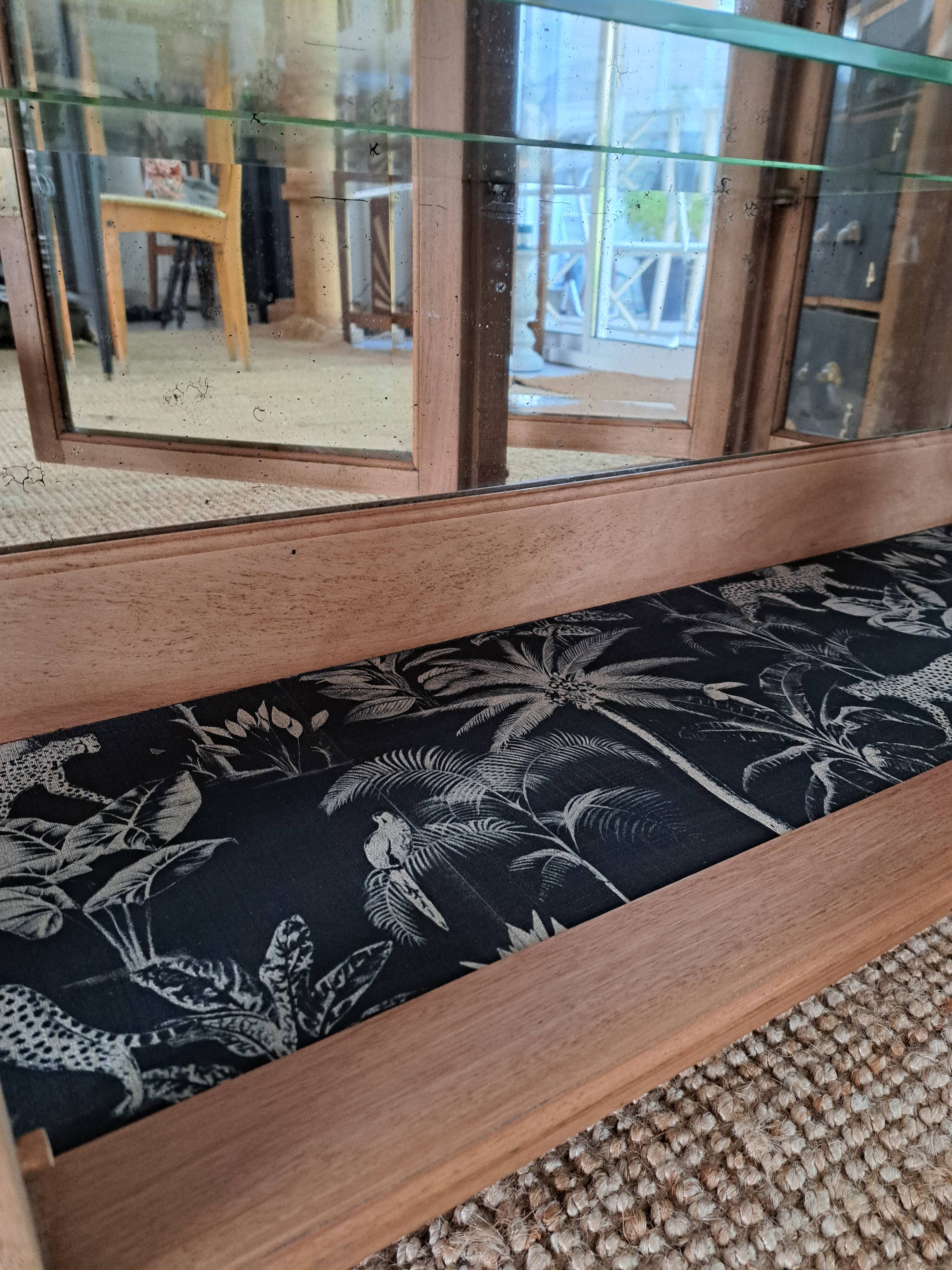 Vintage display cabinet in light wood