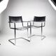 Paire de chaises Matteo Grassi MG5 cuir noir et chrome