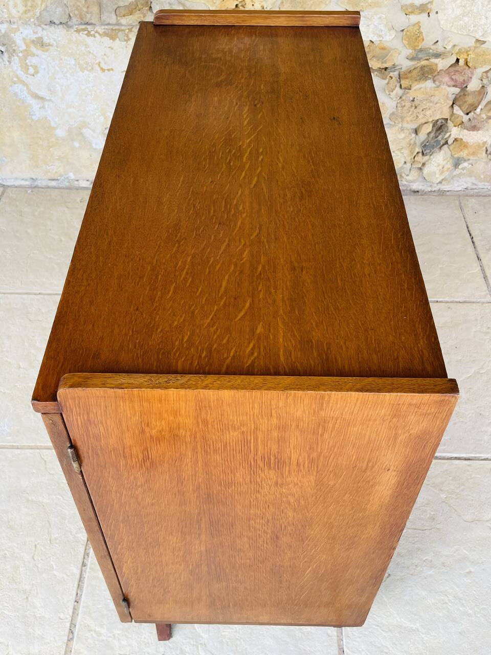 Vintage storage furniture in flame-figured oak, by Gillard Bourdin, circa 196.