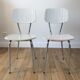 Pair of white Formica chairs 70s