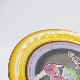Gilbert Portanier Unique Art Yellow Pottery Plate Signed - 1982 - Vallauris