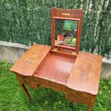 Louis XV style hairdresser in veneer wood and floral marquetry