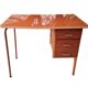 Bureau d'écolier en formica , bois et métal vintage